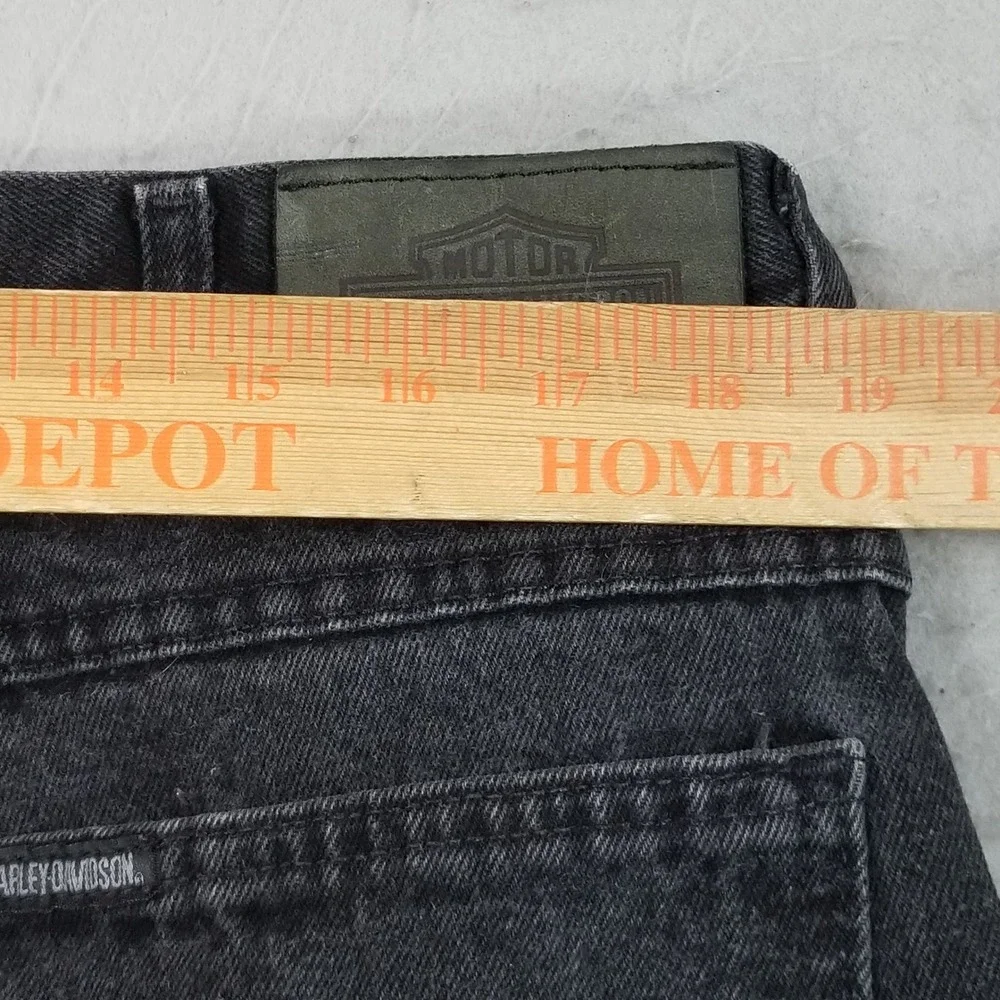 Harley Davidson Jeans Mens 38x32 Black Traditional Fit Faded Denim Straight Leg